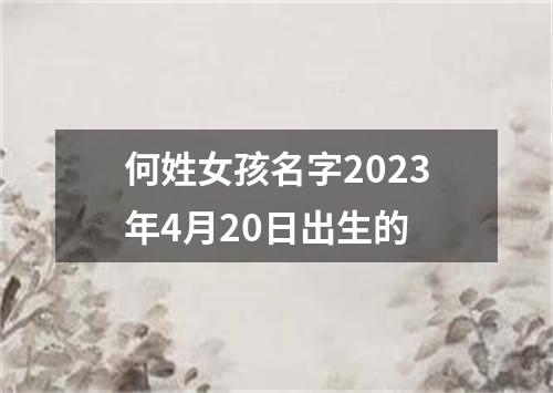 何姓女孩名字2023年4月20日出生的