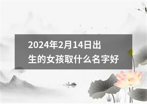 2024年2月14日出生的女孩取什么名字好