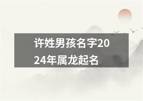 许姓男孩名字2024年属龙起名