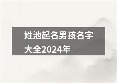 姓池起名男孩名字大全2024年