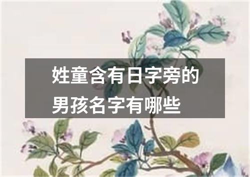 姓童含有日字旁的男孩名字有哪些