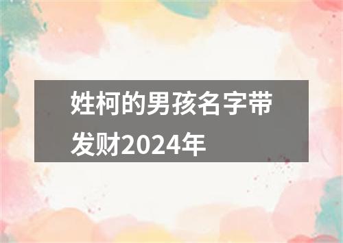 姓柯的男孩名字带发财2024年