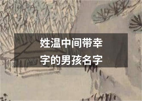 姓温中间带幸字的男孩名字