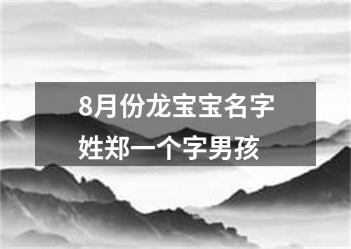 8月份龙宝宝名字姓郑一个字男孩