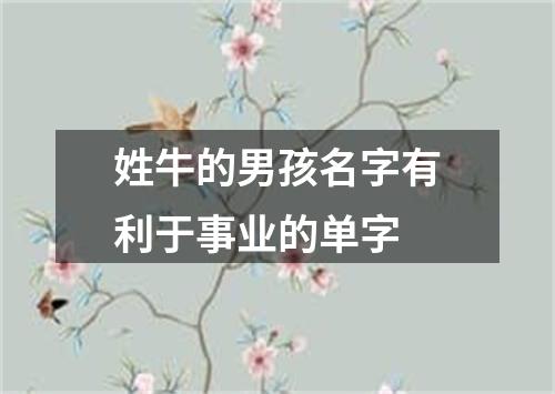 姓牛的男孩名字有利于事业的单字