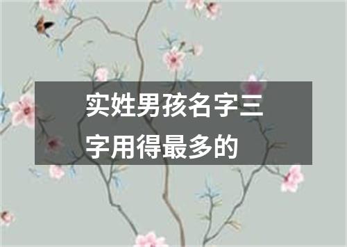 实姓男孩名字三字用得最多的