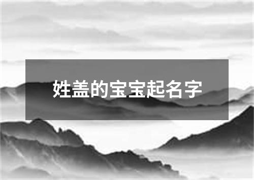 姓盖的宝宝起名字