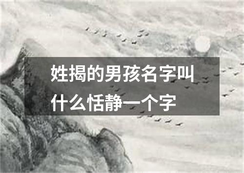 姓揭的男孩名字叫什么恬静一个字