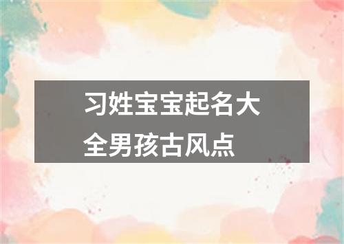 习姓宝宝起名大全男孩古风点