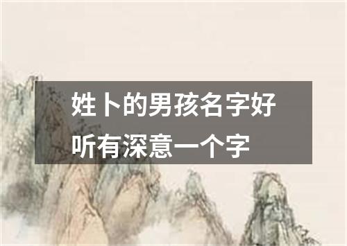 姓卜的男孩名字好听有深意一个字