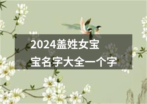 2024盖姓女宝宝名字大全一个字