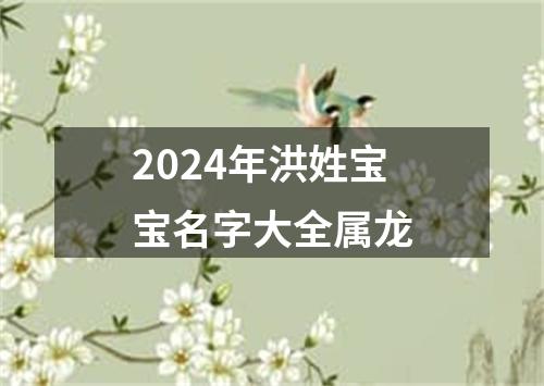 2024年洪姓宝宝名字大全属龙