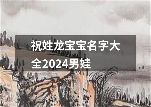 祝姓龙宝宝名字大全2024男娃