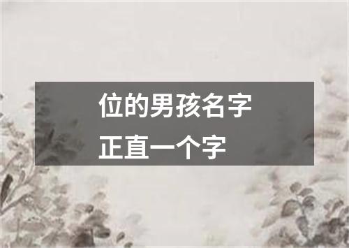 位的男孩名字正直一个字