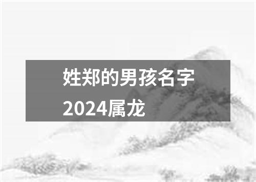 姓郑的男孩名字2024属龙