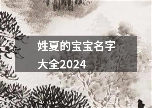 姓夏的宝宝名字大全2024