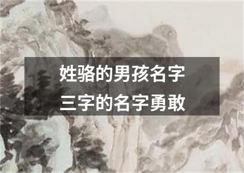 姓骆的男孩名字三字的名字勇敢