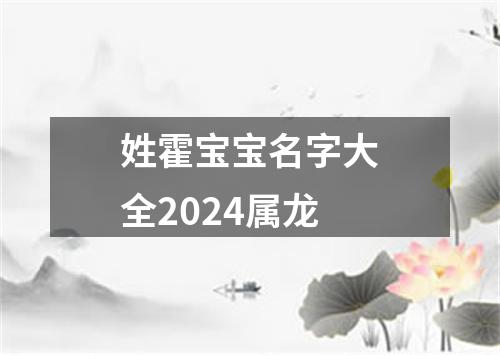 姓霍宝宝名字大全2024属龙