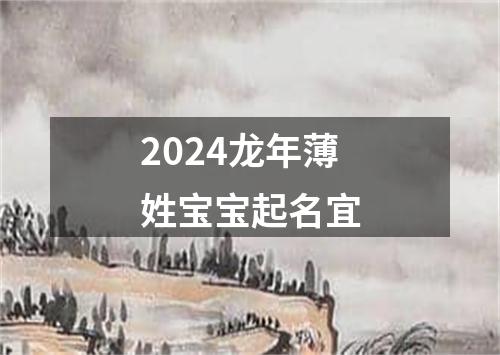 2024龙年薄姓宝宝起名宜