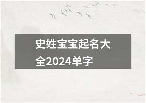 史姓宝宝起名大全2024单字