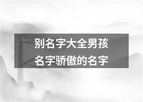 别名字大全男孩名字骄傲的名字