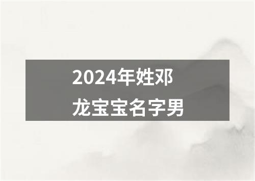 2024年姓邓龙宝宝名字男