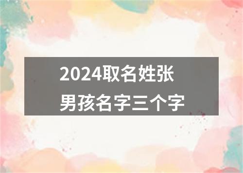 2024取名姓张男孩名字三个字