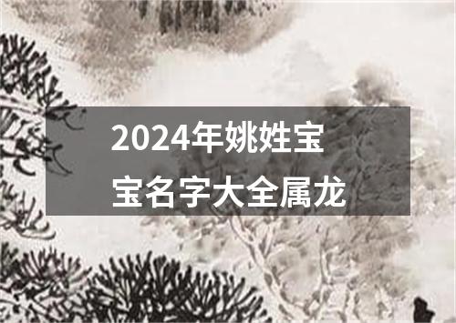 2024年姚姓宝宝名字大全属龙