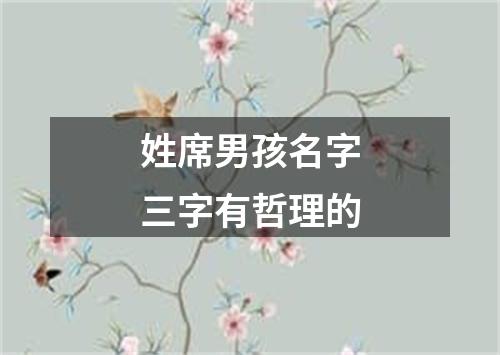 姓席男孩名字三字有哲理的