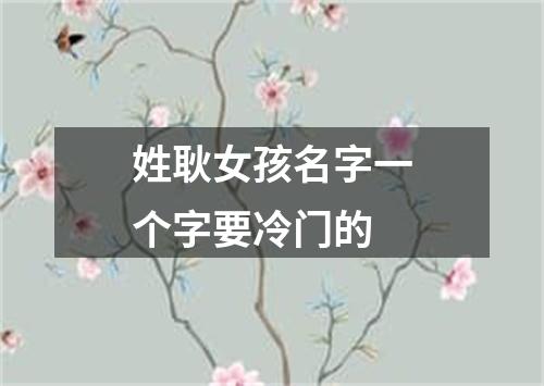 姓耿女孩名字一个字要冷门的