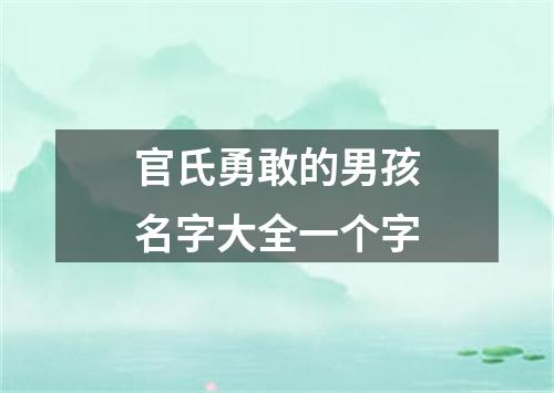 官氏勇敢的男孩名字大全一个字