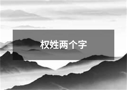 权姓两个字