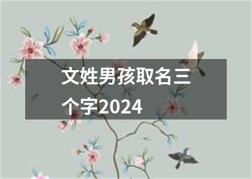 文姓男孩取名三个字2024