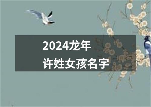 2024龙年许姓女孩名字