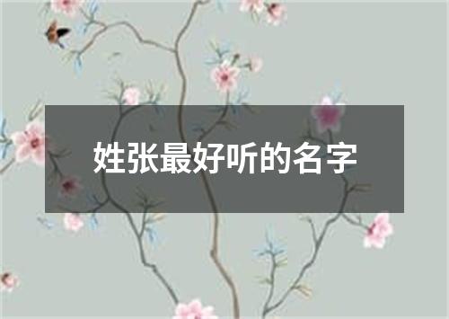 姓张最好听的名字