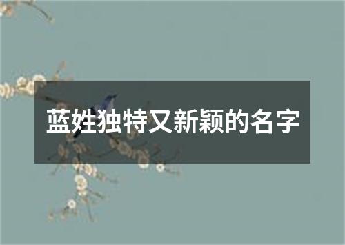 蓝姓独特又新颖的名字