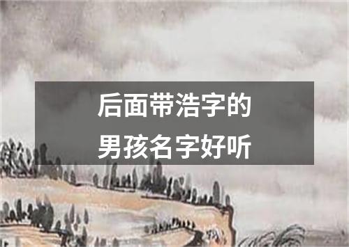 后面带浩字的男孩名字好听