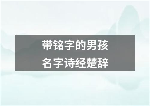 带铭字的男孩名字诗经楚辞