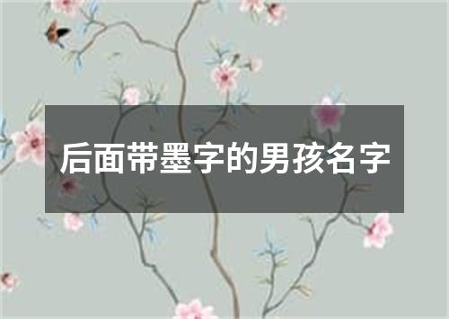 后面带墨字的男孩名字