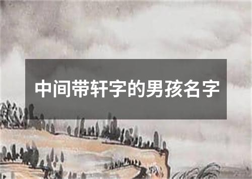 中间带轩字的男孩名字