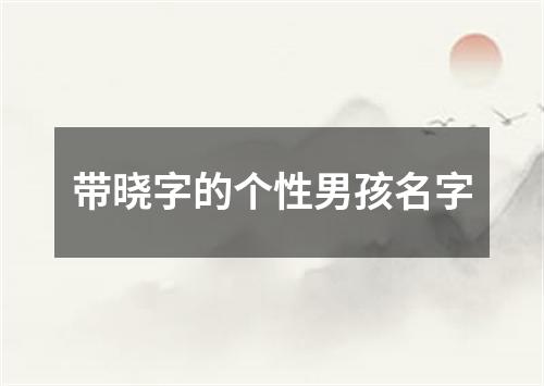 带晓字的个性男孩名字