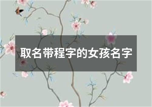 取名带程字的女孩名字