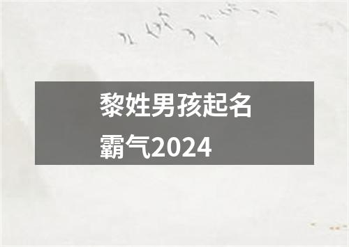 黎姓男孩起名霸气2024