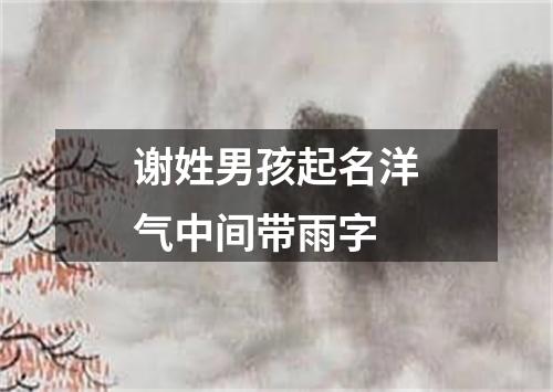 谢姓男孩起名洋气中间带雨字