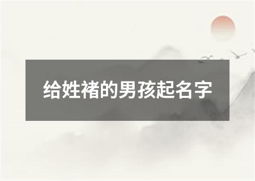 给姓褚的男孩起名字