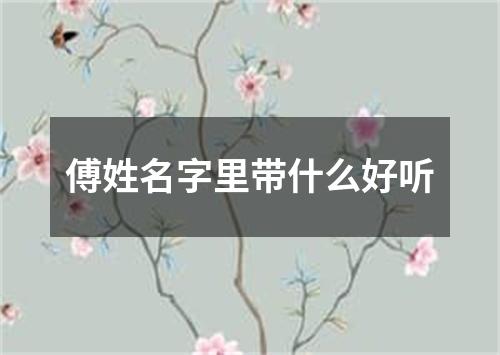 傅姓名字里带什么好听