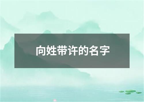 向姓带许的名字