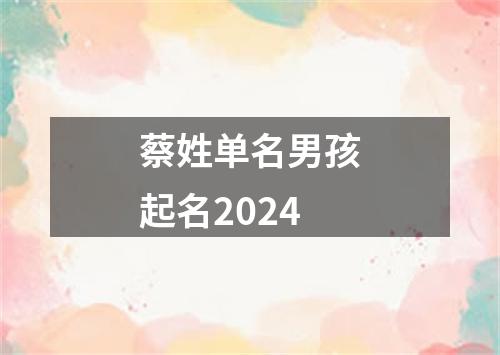 蔡姓单名男孩起名2024