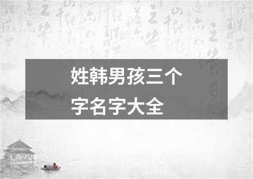 姓韩男孩三个字名字大全