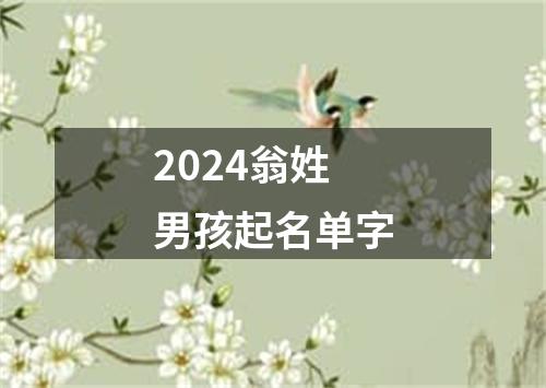 2024翁姓男孩起名单字